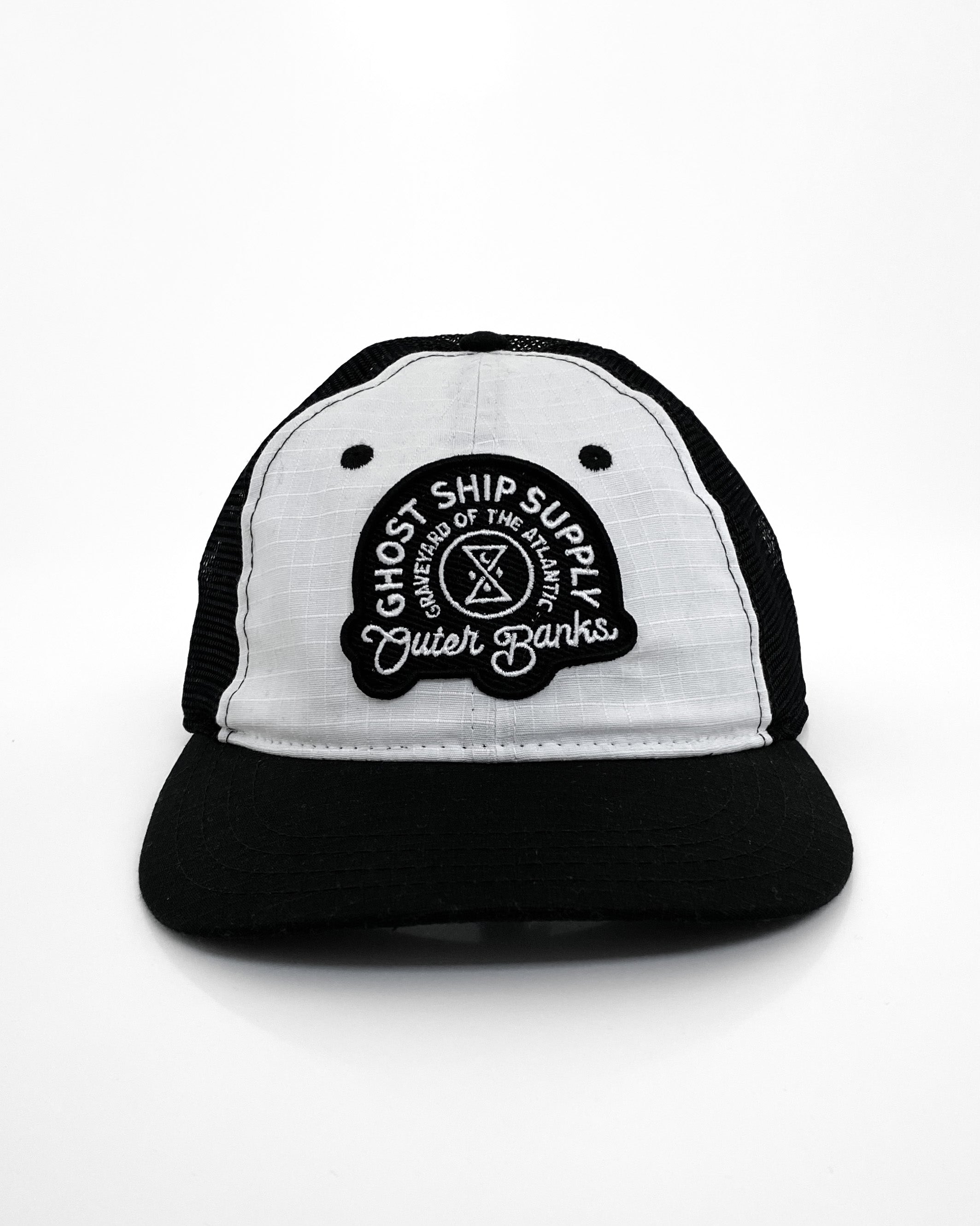Insignia White-Black Low Crown Hat - GHOSTSHIP.Supply