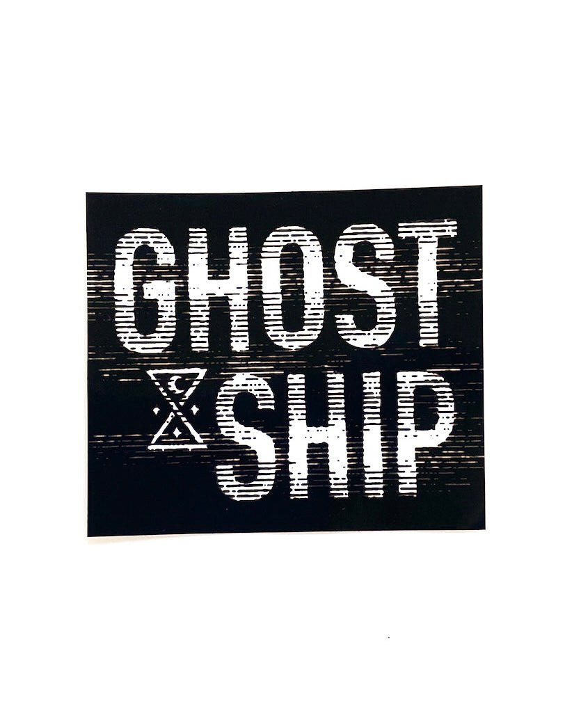 Mist Logo Black Rectangle Sticker - Medium - GHOSTSHIP.Supply