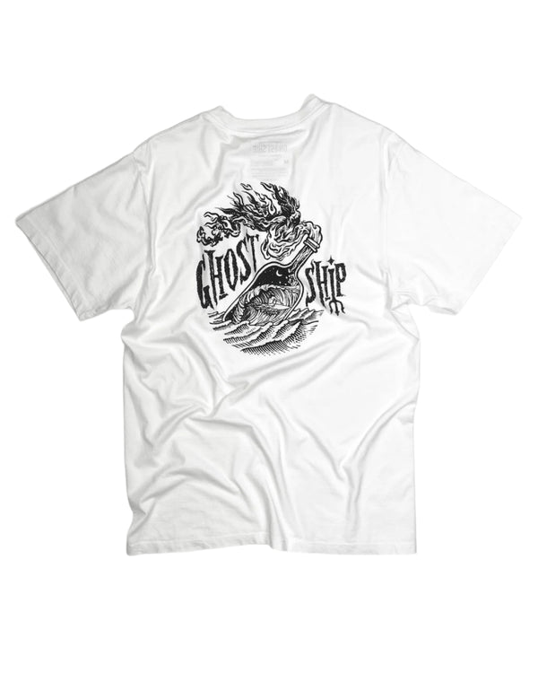 Molotov Cocktail White Tee - GHOSTSHIP.Supply