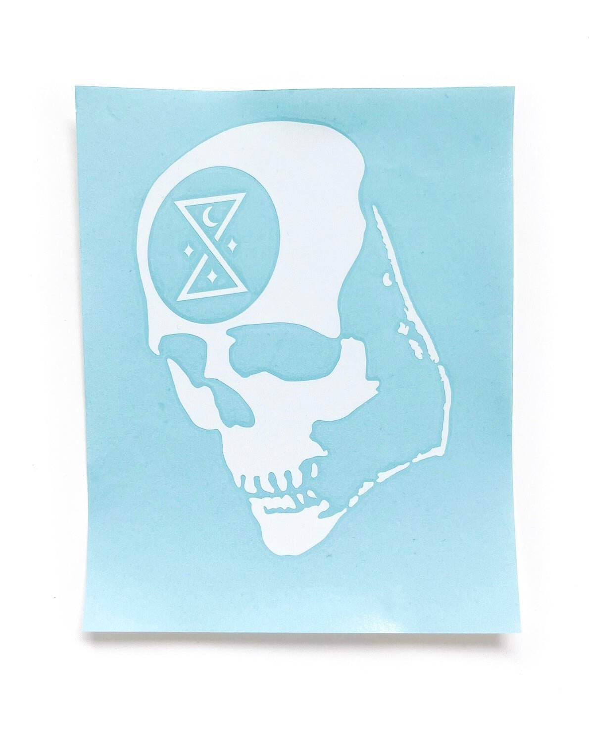 Ominous Skull Die Cut White Decal - JUMBO - GHOSTSHIP.Supply