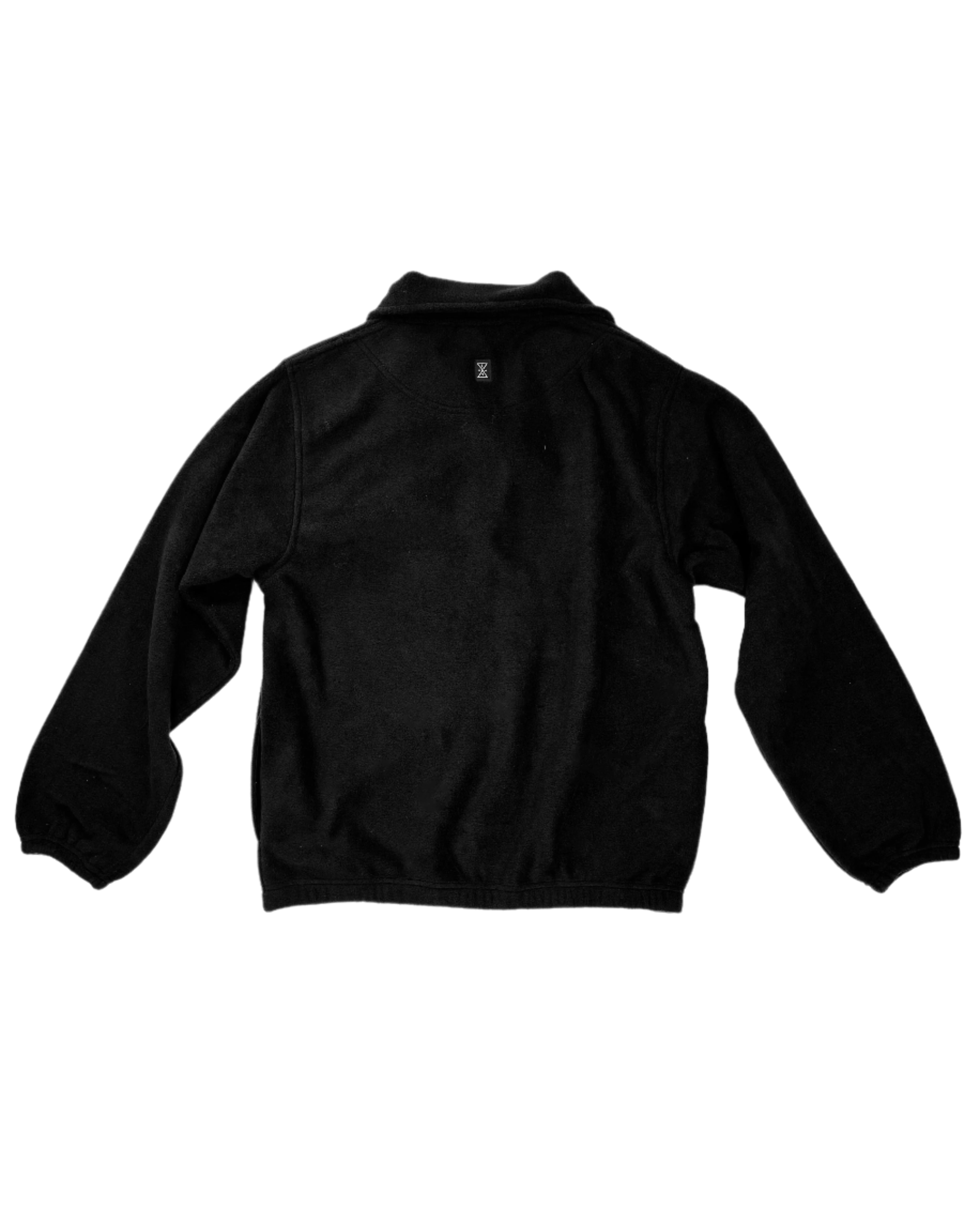 Quarter Zip Ominous Skull Fleece - Black - GHOSTSHIP.Supply